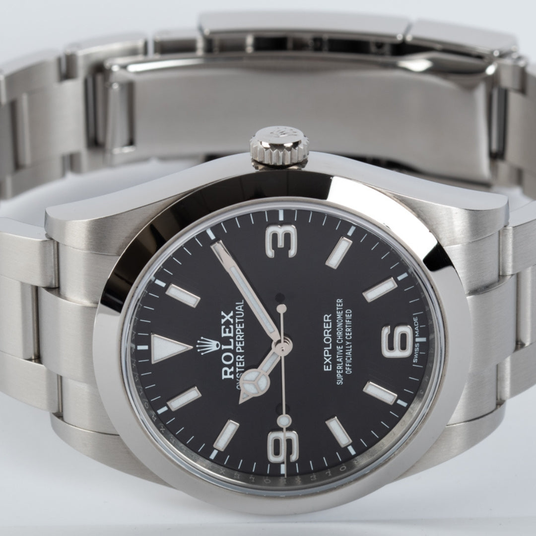 Rolex Explorer 214270 39mm Men’s Automatic Watch – Black Dial, Oystersteel Case, Calibre 3132 Movement