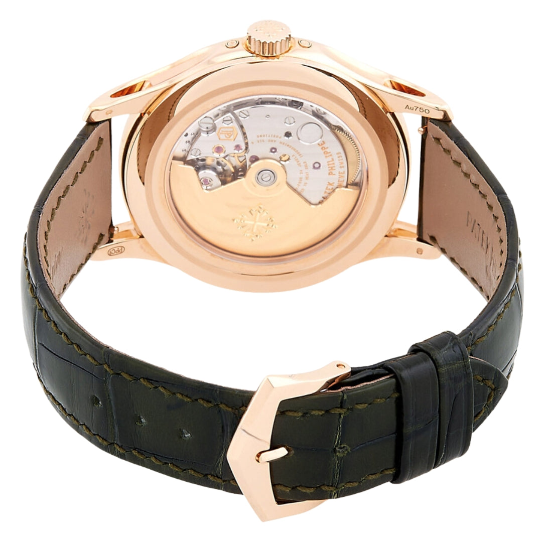 Patek Philippe Complications Annual Calendar Olive Green Dial 40mm Rose Gold Men's Watch 5205R-011