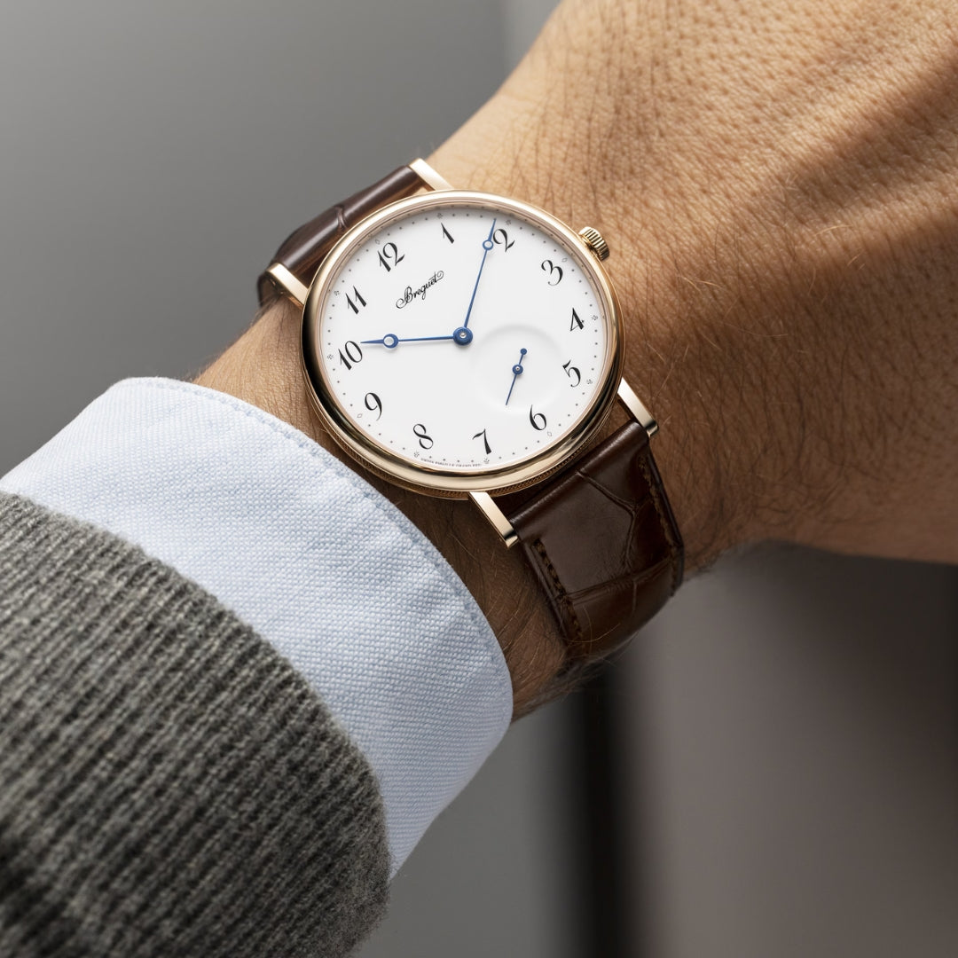 Breguet Classique 7147BR/29/9WU Men’s 40mm Automatic Watch – 18kt Rose Gold, White Dial, Brown Leather Strap, Calibre 502.3 SD