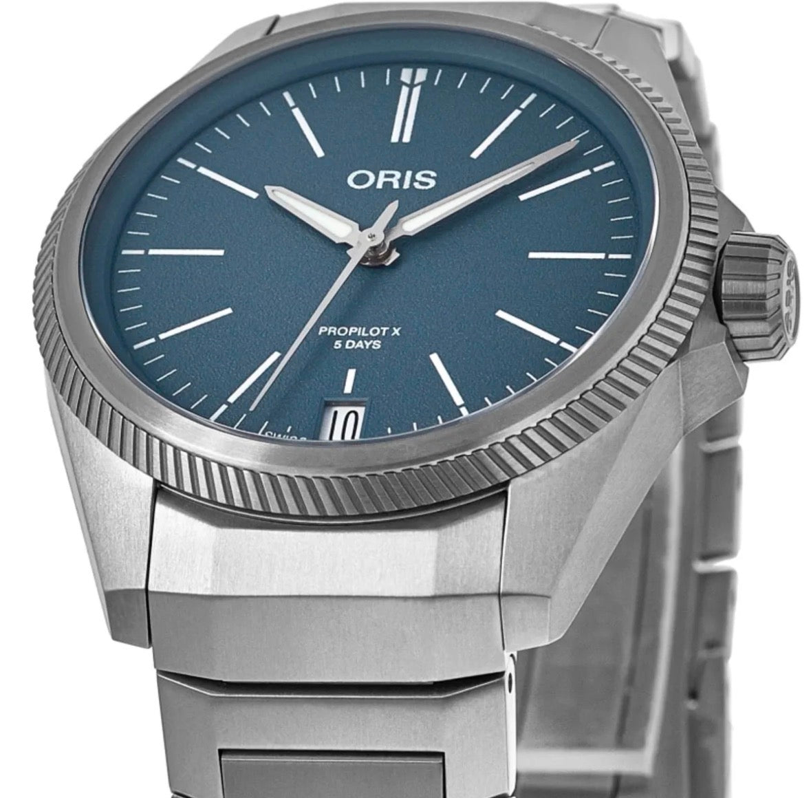 Oris ProPilot X Calibre 400 Blue Dial Titanium Automatic Men’s Watch – 01 400 7778 7155-07 7 20 01TLC