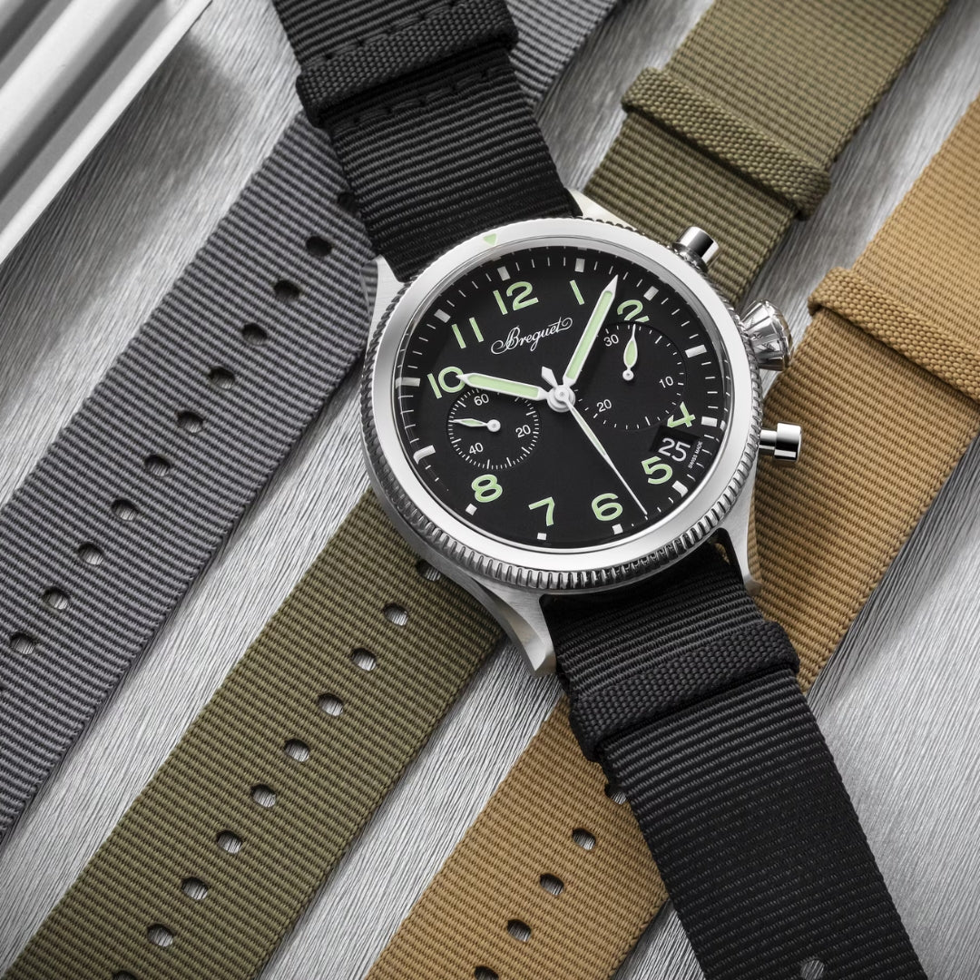 Breguet Type 20 2057ST/92/3WU Men’s 42mm Chronograph Watch – Stainless Steel, Black Dial, Calibre 7281, Leather Strap