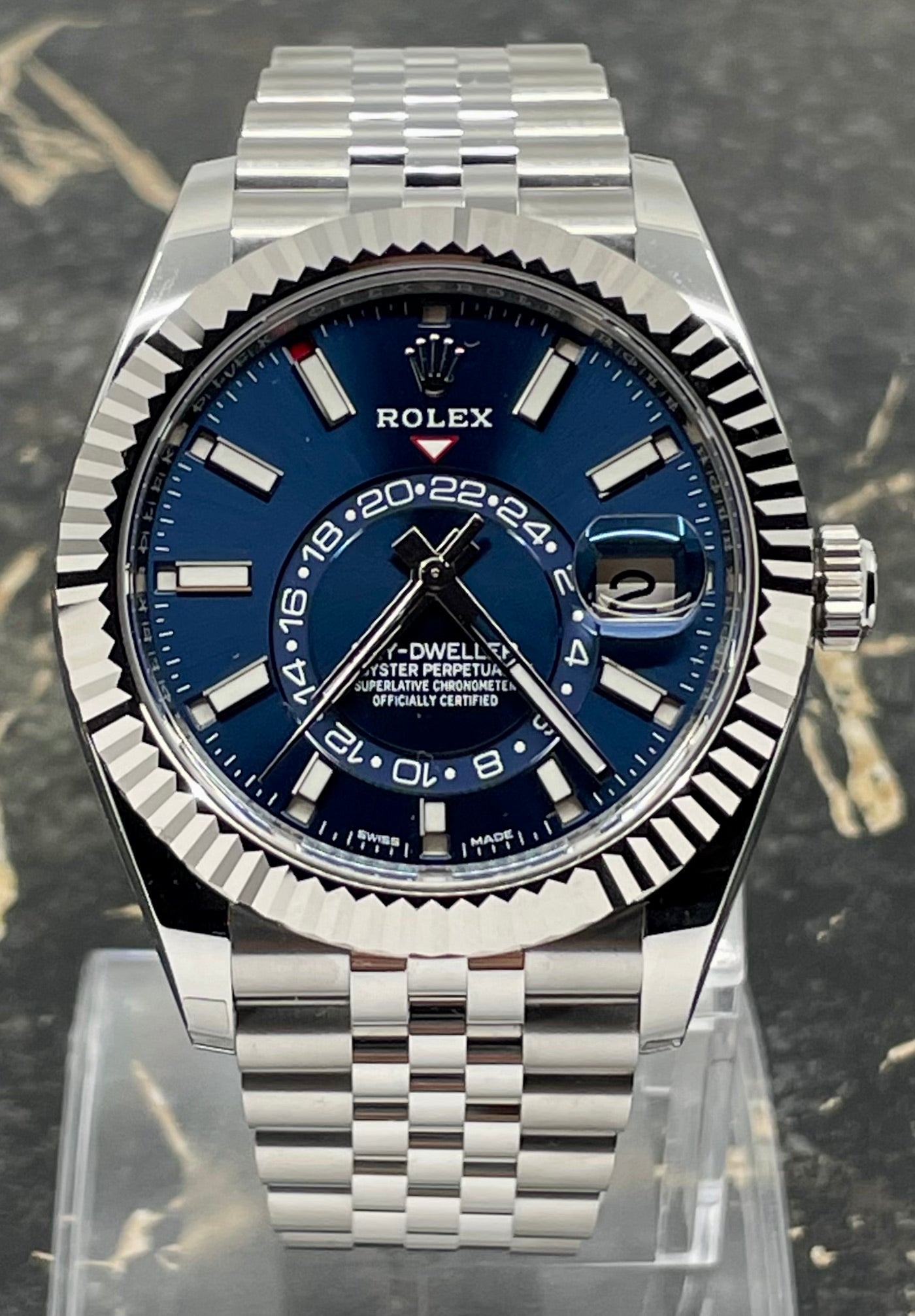 Rolex Sky-Dweller Blue Dial Stainless Steel & 18K White Gold Jubilee Men's Watch 336934-0006