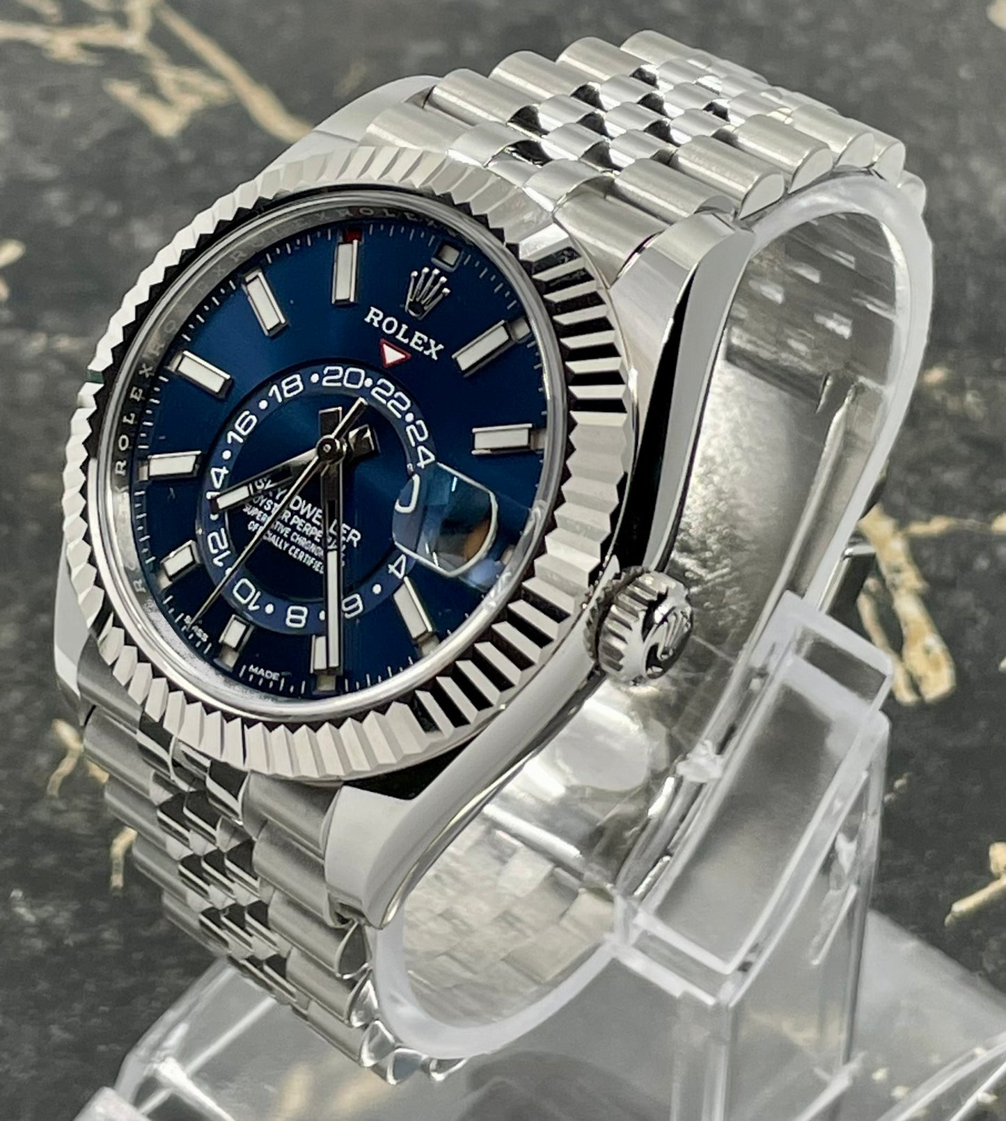 Rolex Sky-Dweller Blue Dial Stainless Steel & 18K White Gold Jubilee Men's Watch 336934-0006