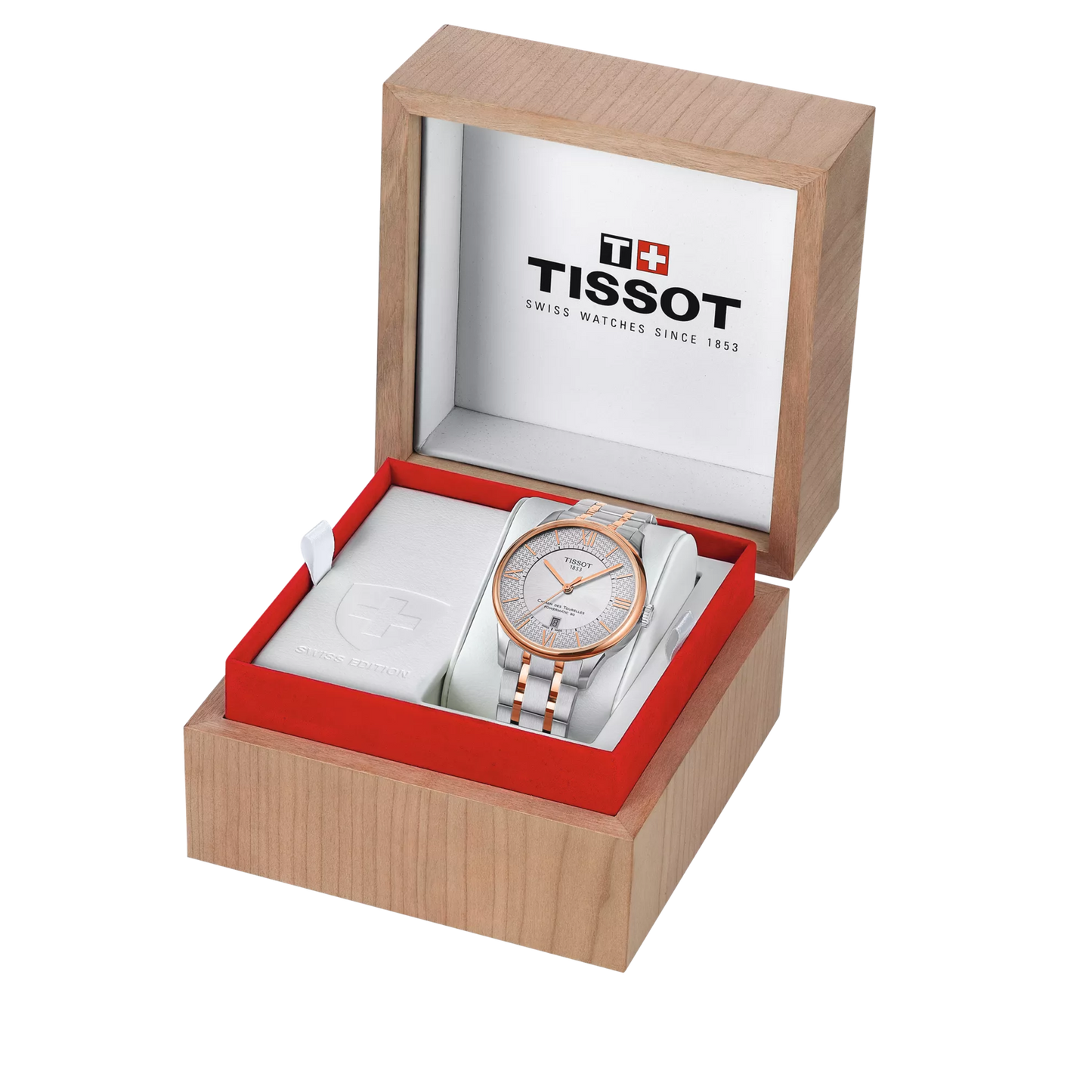Tissot Chemin des Tourelles Silver Dial Two-Tone Rose Gold Automatic Watch T099.407.22.038.01