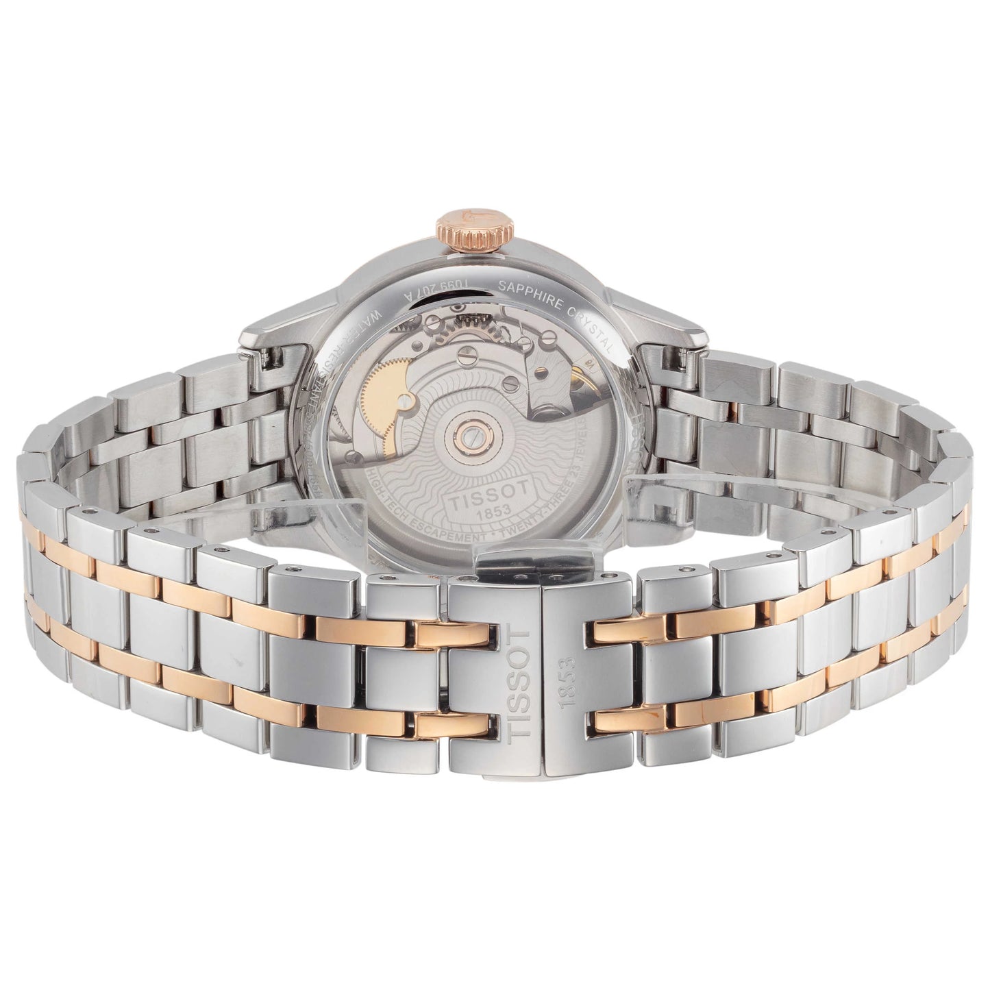 Tissot Chemin des Tourelles 32mm Mother of Pearl Dial Two-Tone Automatic Women Watch T099.207.22.118.02
