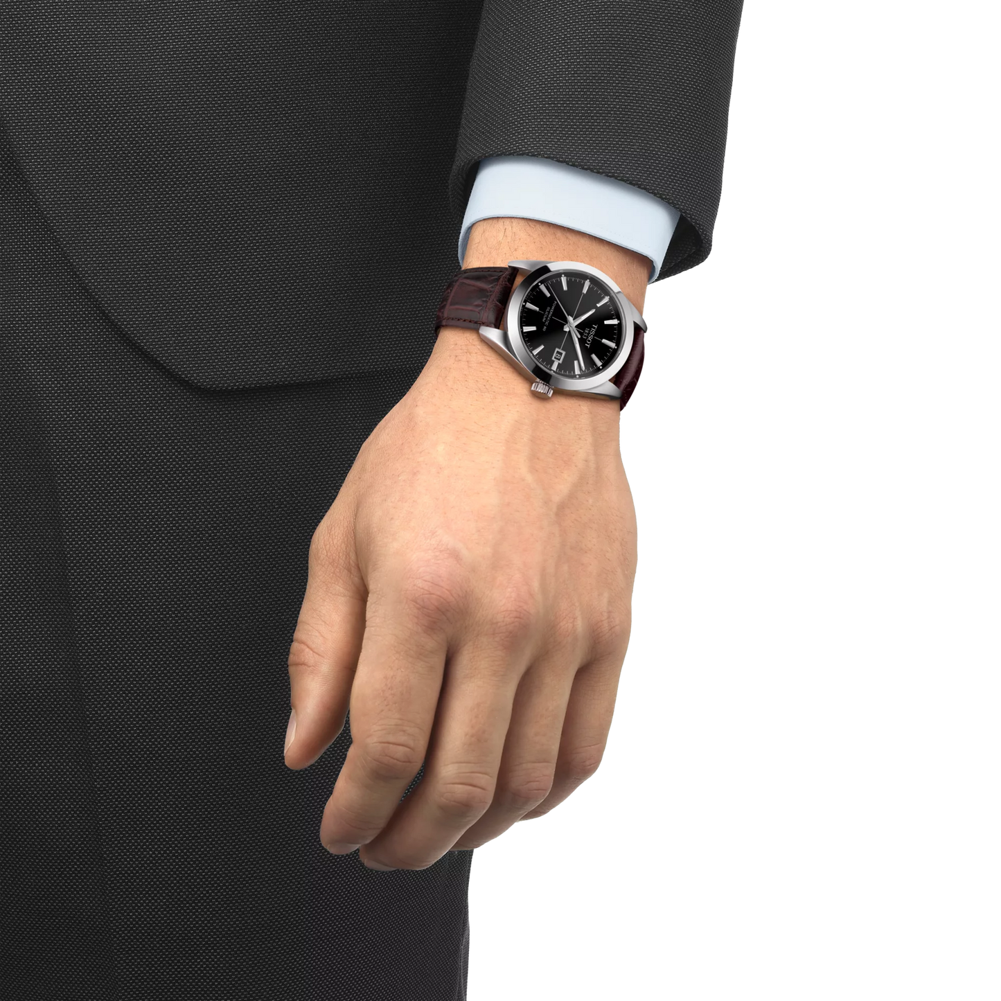 Tissot Gentleman Powermatic 80 Black Dial Brown Leather Automatic Watch T127.407.16.051.01