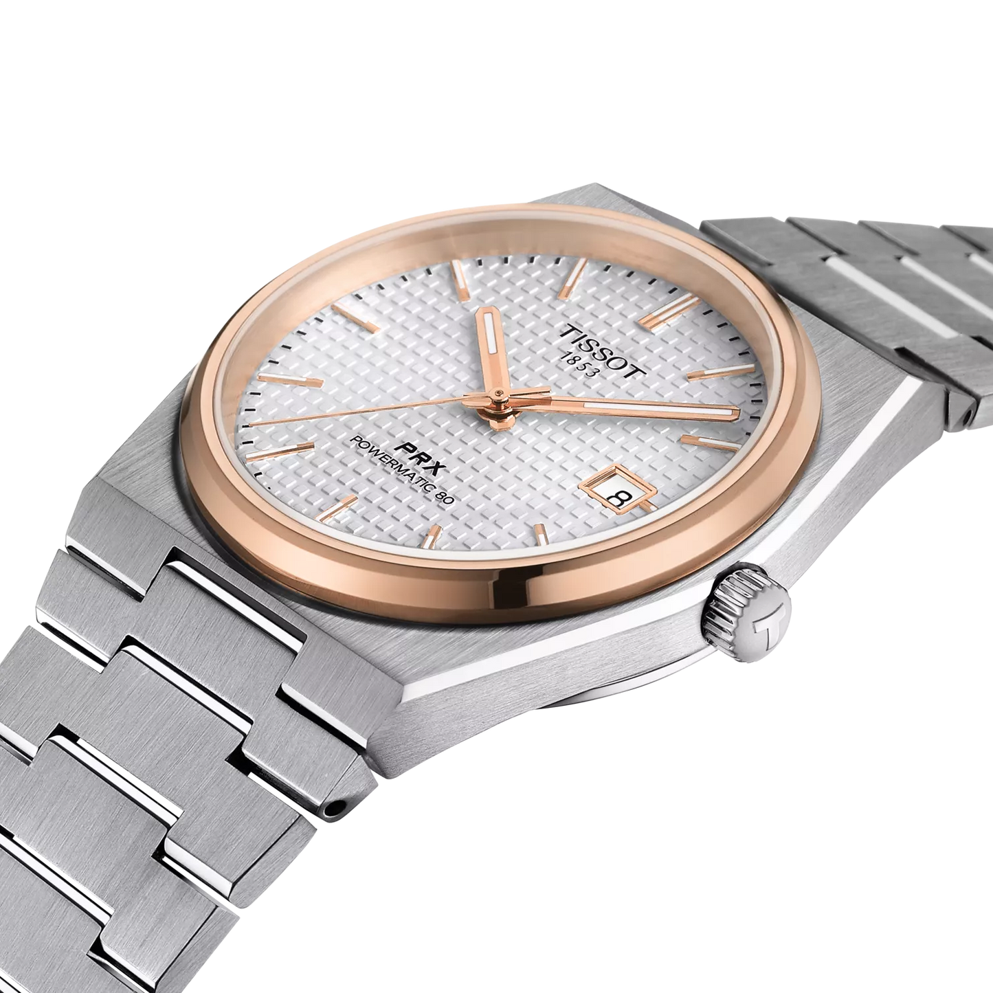 Tissot PRX Powermatic 80 Silver Dial Two-Tone Rose Gold Stainless Steel Men's Watch T137.407.21.031.00