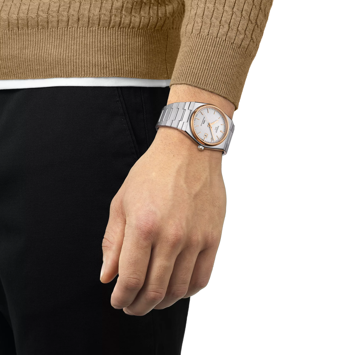 Tissot PRX Powermatic 80 Silver Dial Two-Tone Rose Gold Stainless Steel Men's Watch T137.407.21.031.00