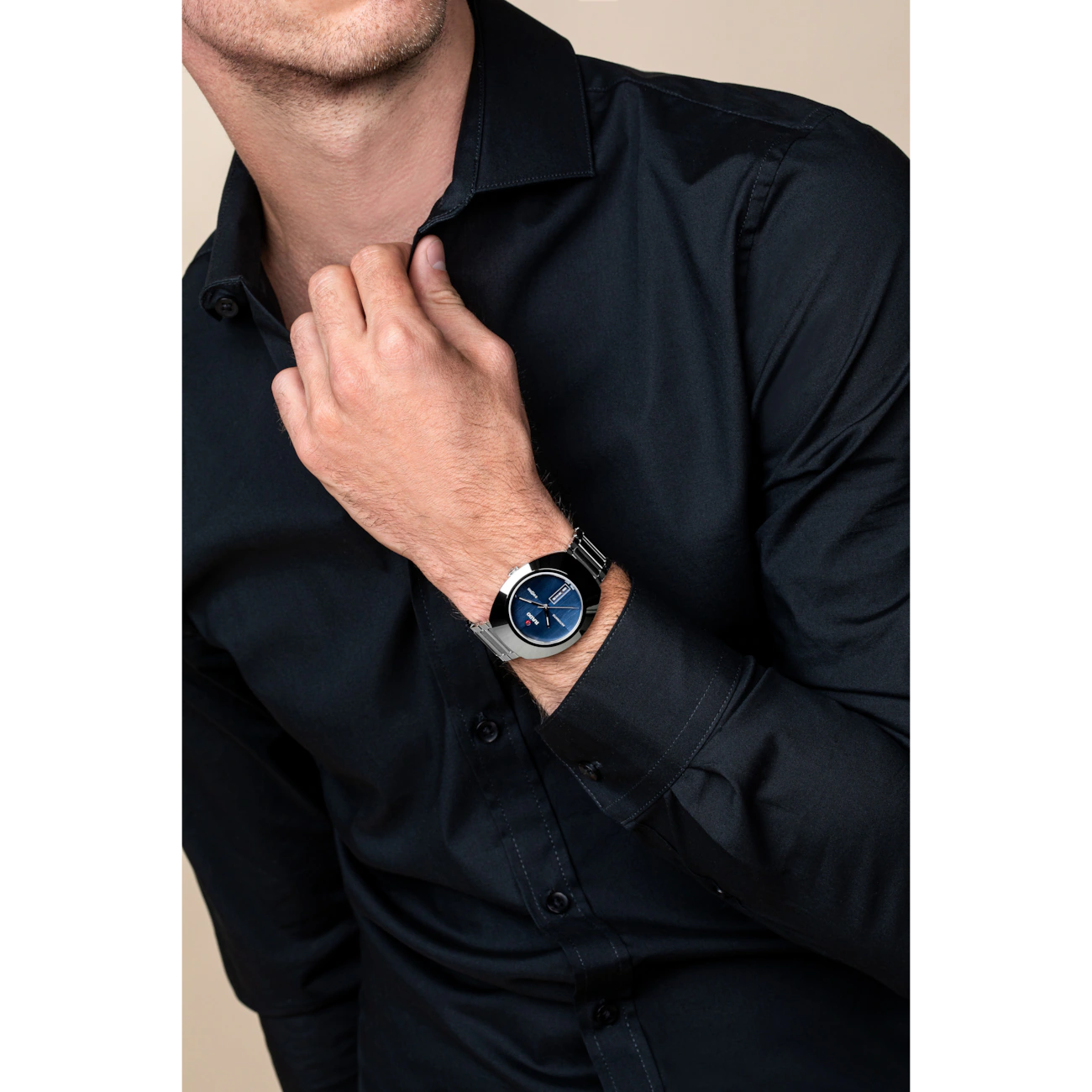 Rado R12160213 – Men's Diamaster Automatic Watch, 38mm Stainless Steel Case & Bracelet, Blue Dial with Date, Sapphire Crystal, 100M WR