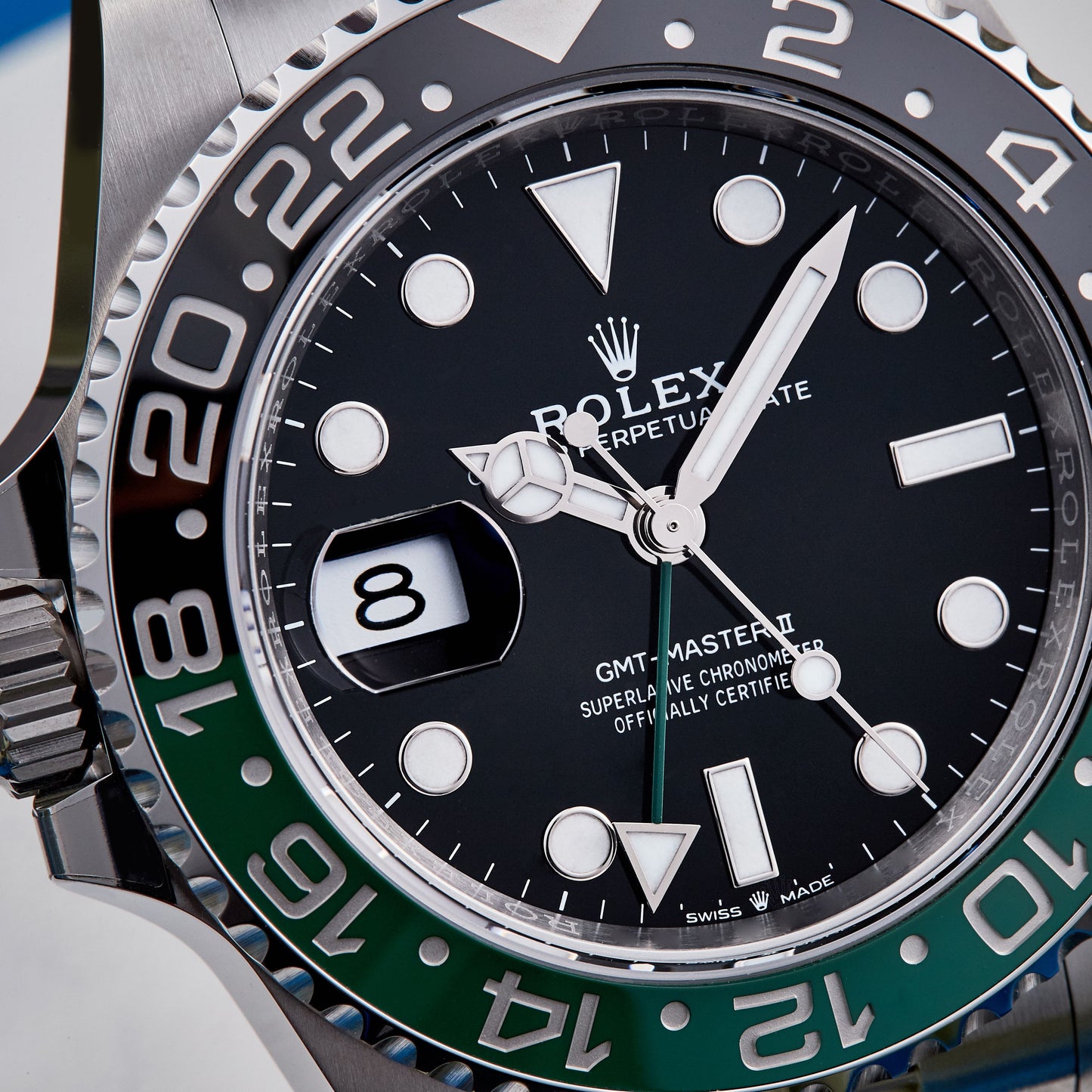 Rolex GMT-Master II Black Dial Black Green Bezel Stainless Steel Watch 126720VTNR-0001