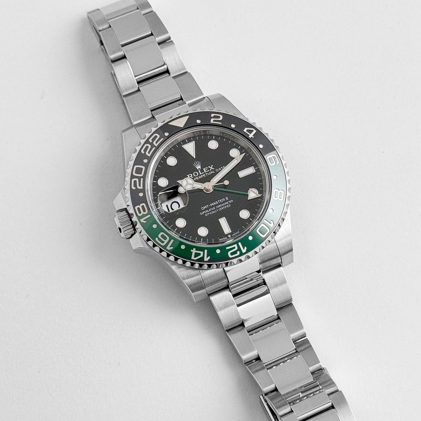 Rolex GMT-Master II Black Dial Black Green Bezel Stainless Steel Watch 126720VTNR-0001