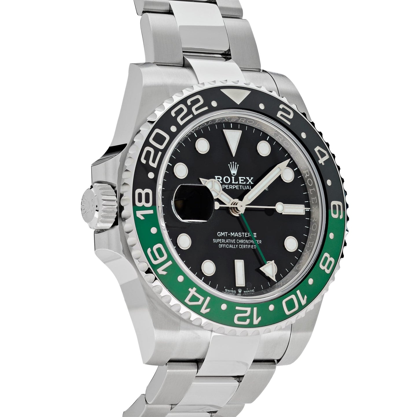 Rolex GMT-Master II Black Dial Black Green Bezel Stainless Steel Watch 126720VTNR-0001