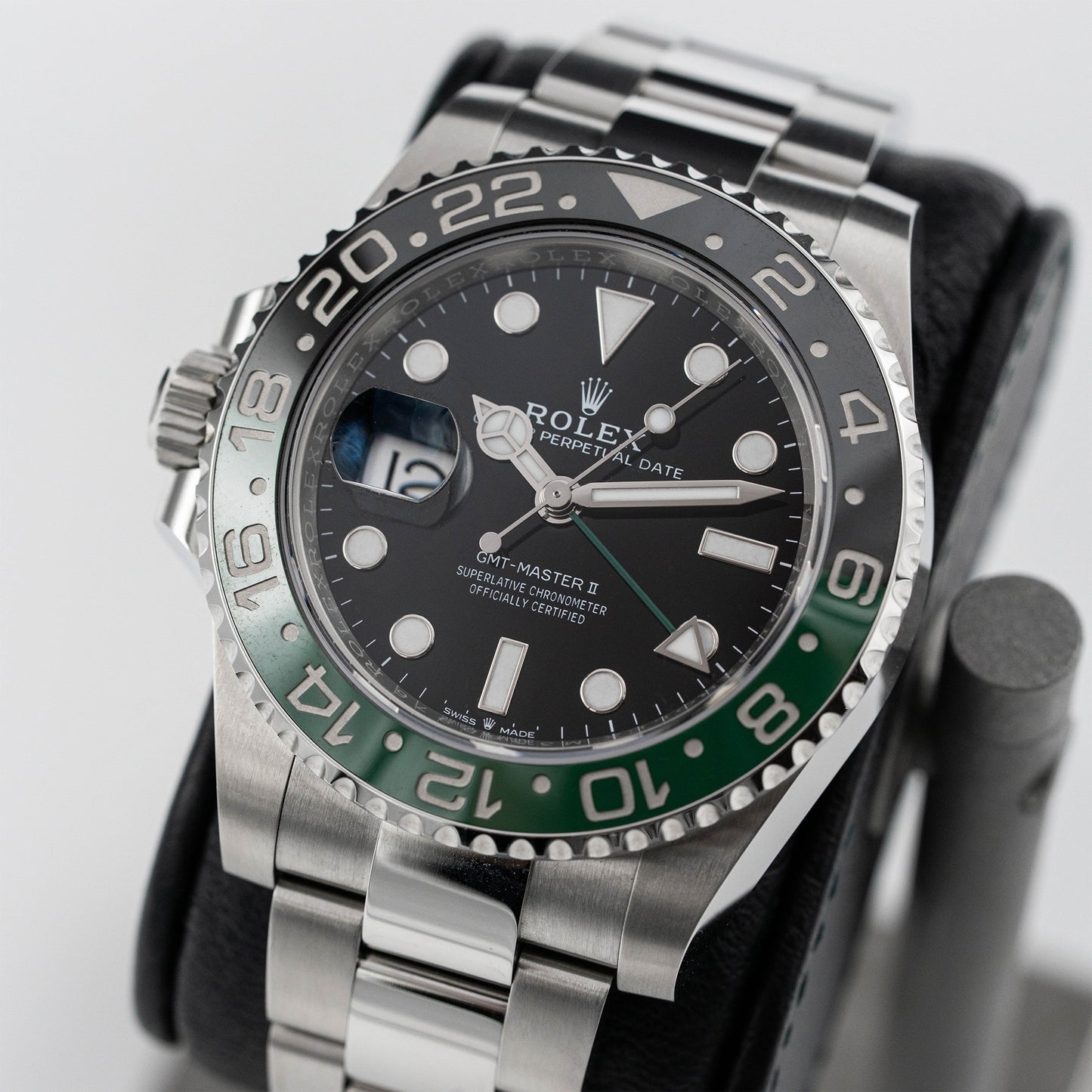 Rolex GMT-Master II Black Dial Black Green Bezel Stainless Steel Watch 126720VTNR-0001