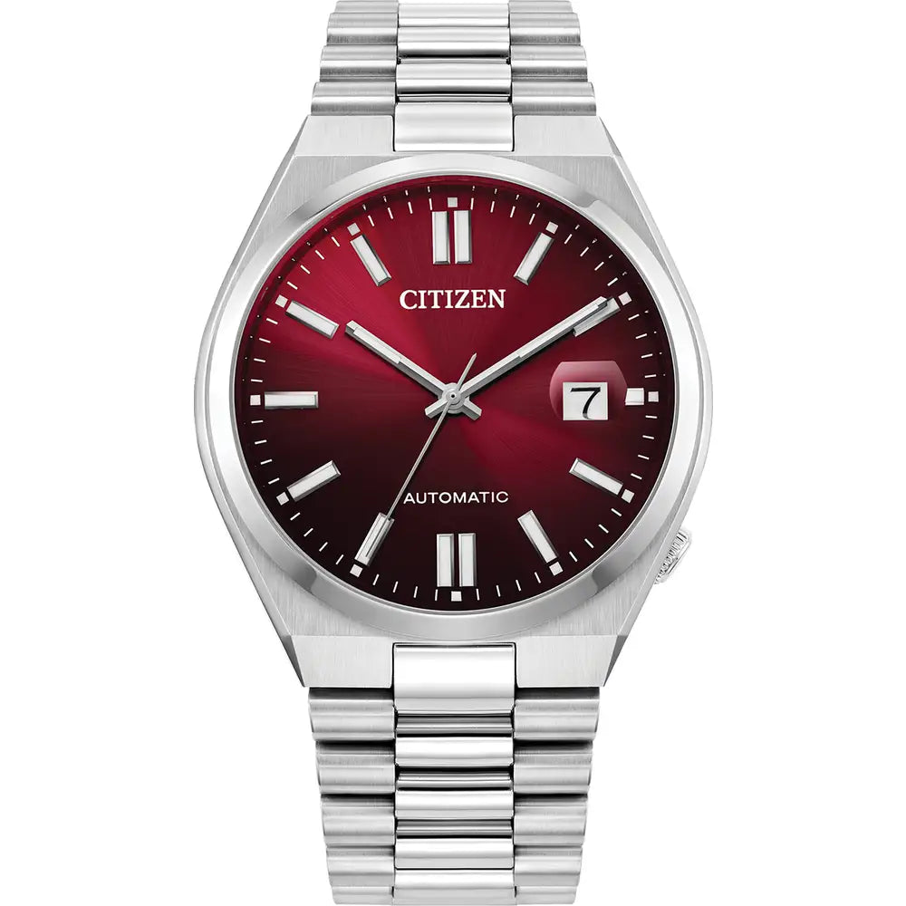 Citizen Tsuyosa NJ0150-56W – Men's Automatic Burgundy Dial Watch with Sapphire Crystal & Stainless Steel Bracelet
