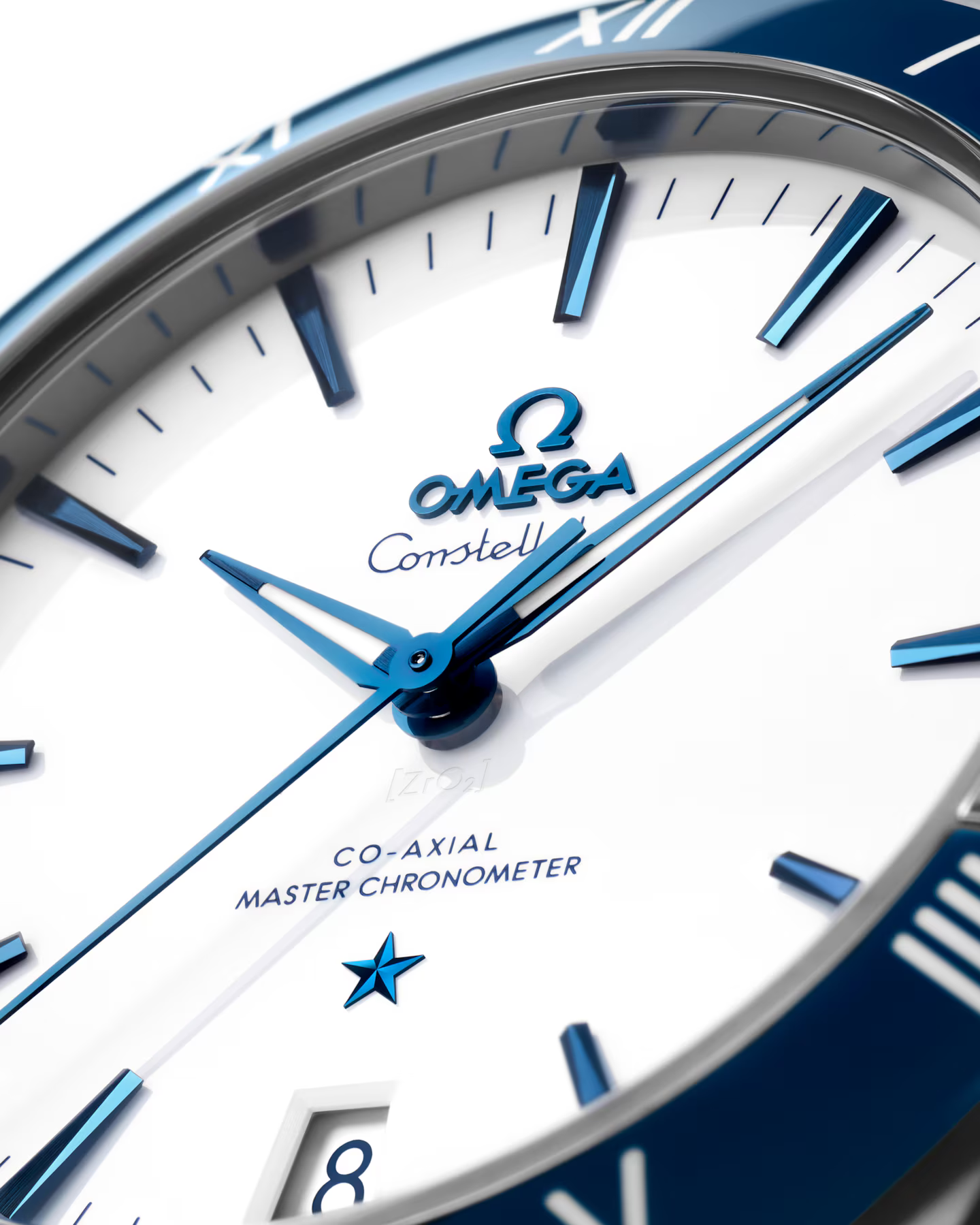 Omega Constellation White Dial Blue Ceramic Bezel Leather Strap 41mm Watch 131.33.41.21.04.001