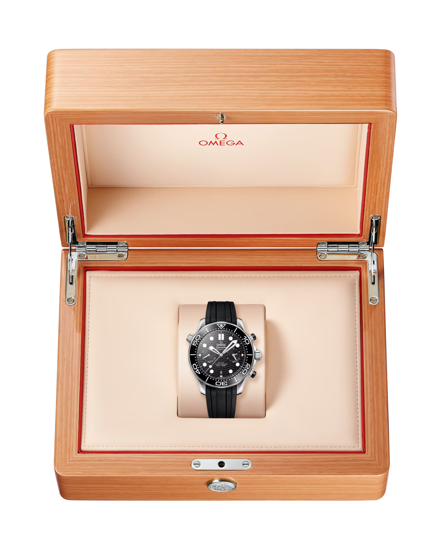 Omega Seamaster 300 Chronograph Black Dial Rubber Strap Ceramic Bezel 44mm Watch 210.32.44.51.01.001