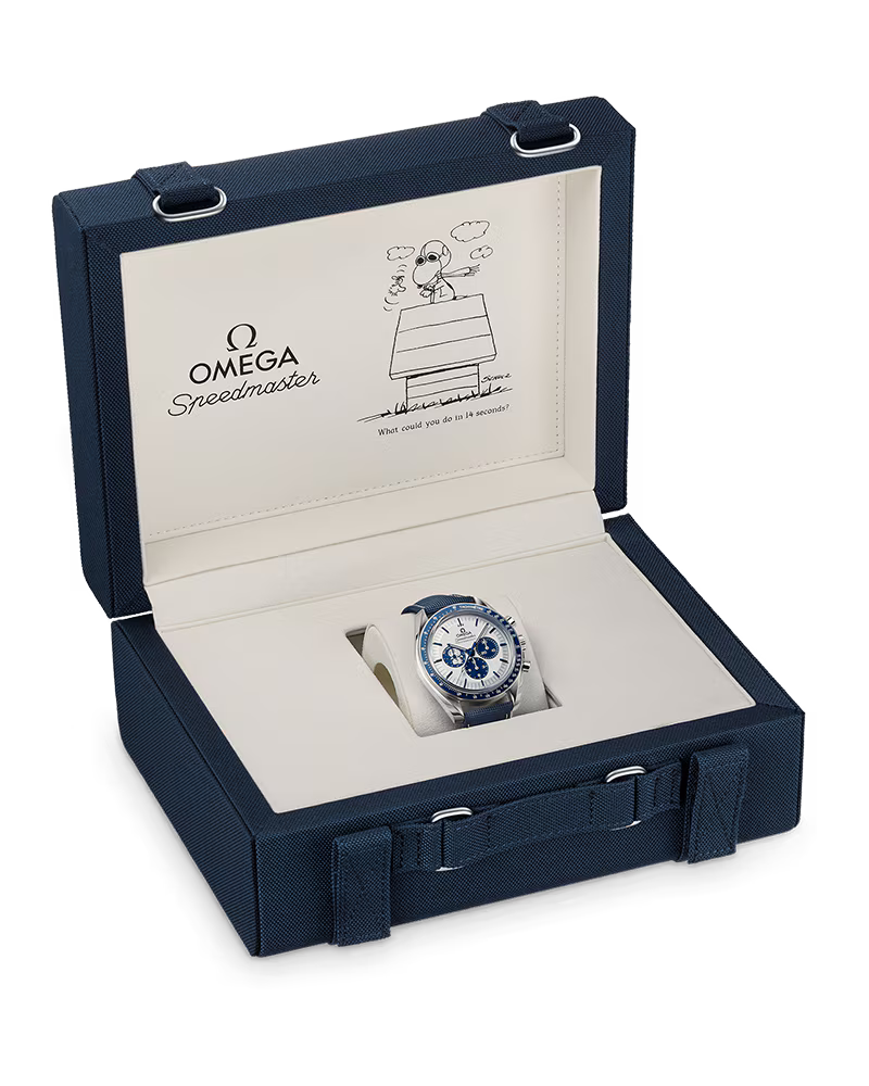 Omega Speedmaster Chronograph Silver Dial Blue Nylon Strap Hand-Wound Men's Watch 310.32.42.50.02.001