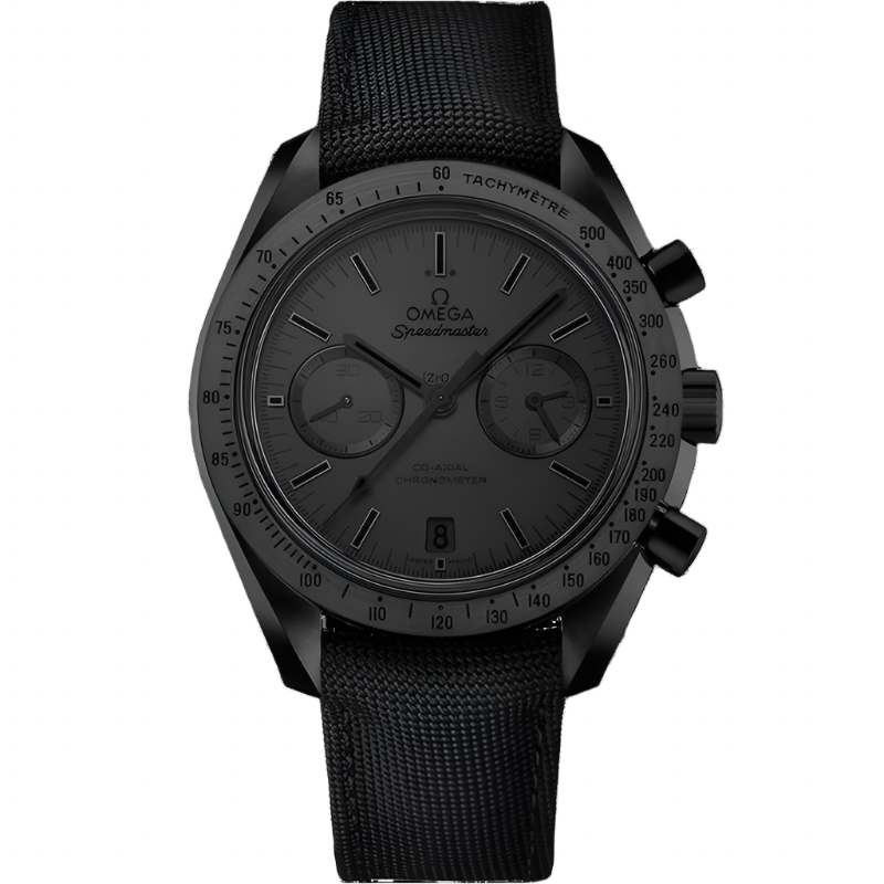Omega Speedmaster Moonwatch Dark Side of the Moon "Black Black" Chronograph Men’s Watch 44mm Automatic Ceramic Black Dial Nylon Strap - 311.92.44.51.01.005 | Luxero