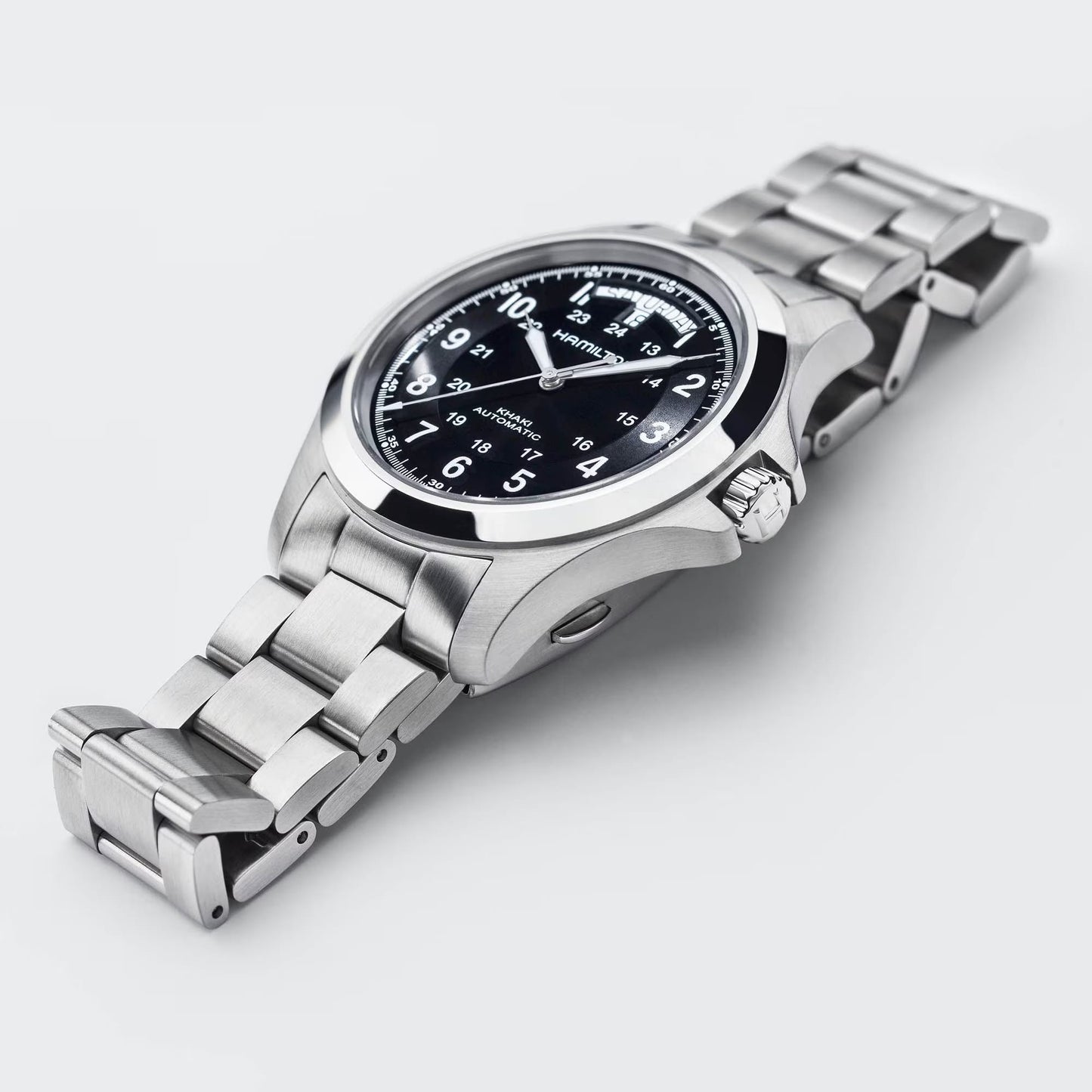 Hamilton Khaki King II Automatic Black Dial 40mm Men’s Watch H64455133 – Stainless Steel Bracelet, Day-Date Display, Calibre H-40, 80-Hour Power Reserve, 50M Water Resistance
