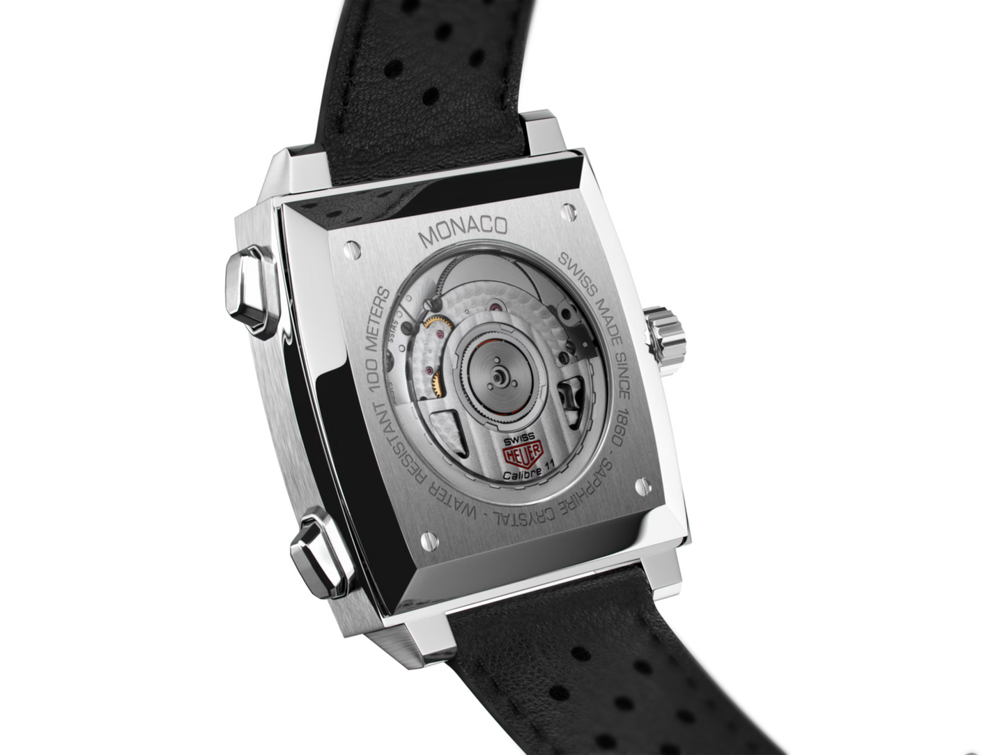 Tag Heuer Monaco CAW211P.FC6356 – Men's 39mm Square Stainless Steel Automatic Chronograph with 'Denim' Blue Dial & Black Leather Strap