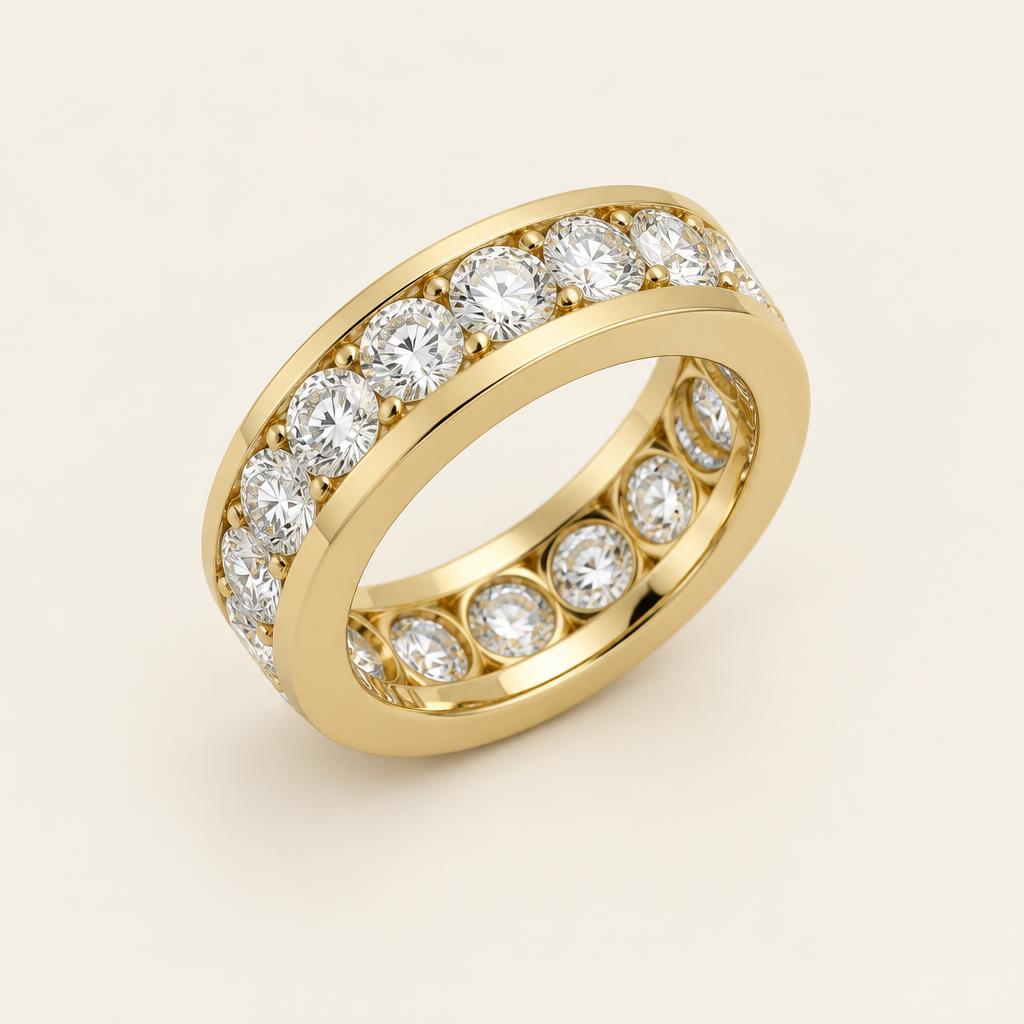Illustrative 1.00 CT TW Lab-Grown Diamond Men's Eternity Wedding Band in 14K Gold