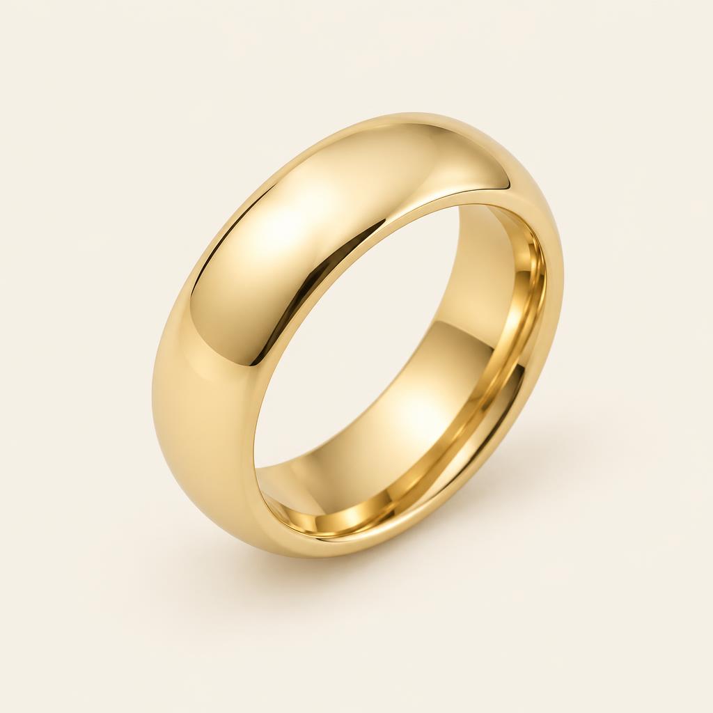 Illustrative Men's Plain Wedding Band in 14K Gold