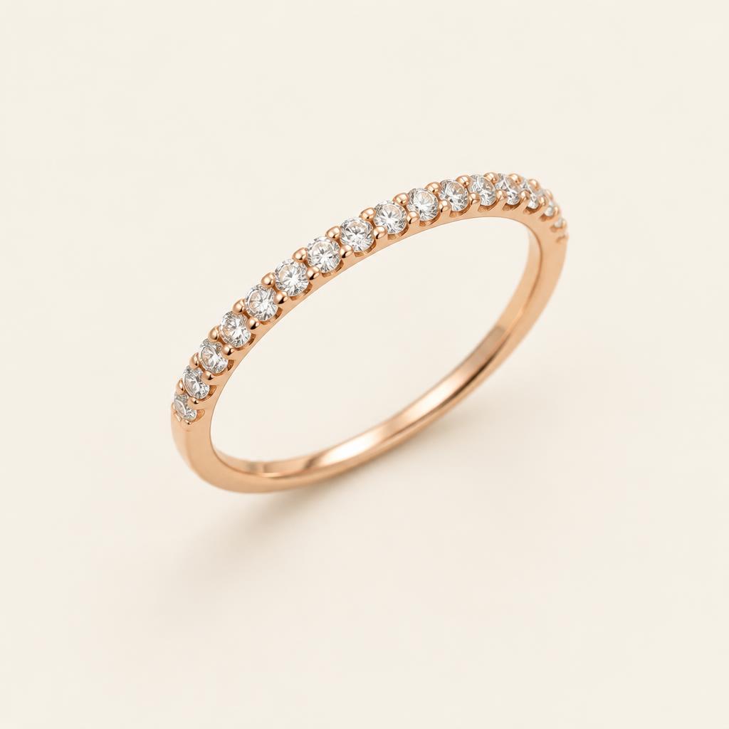 Illustrative 0.25 CT TW Lab-Grown Diamond Stackable Wedding Band in 14K Gold