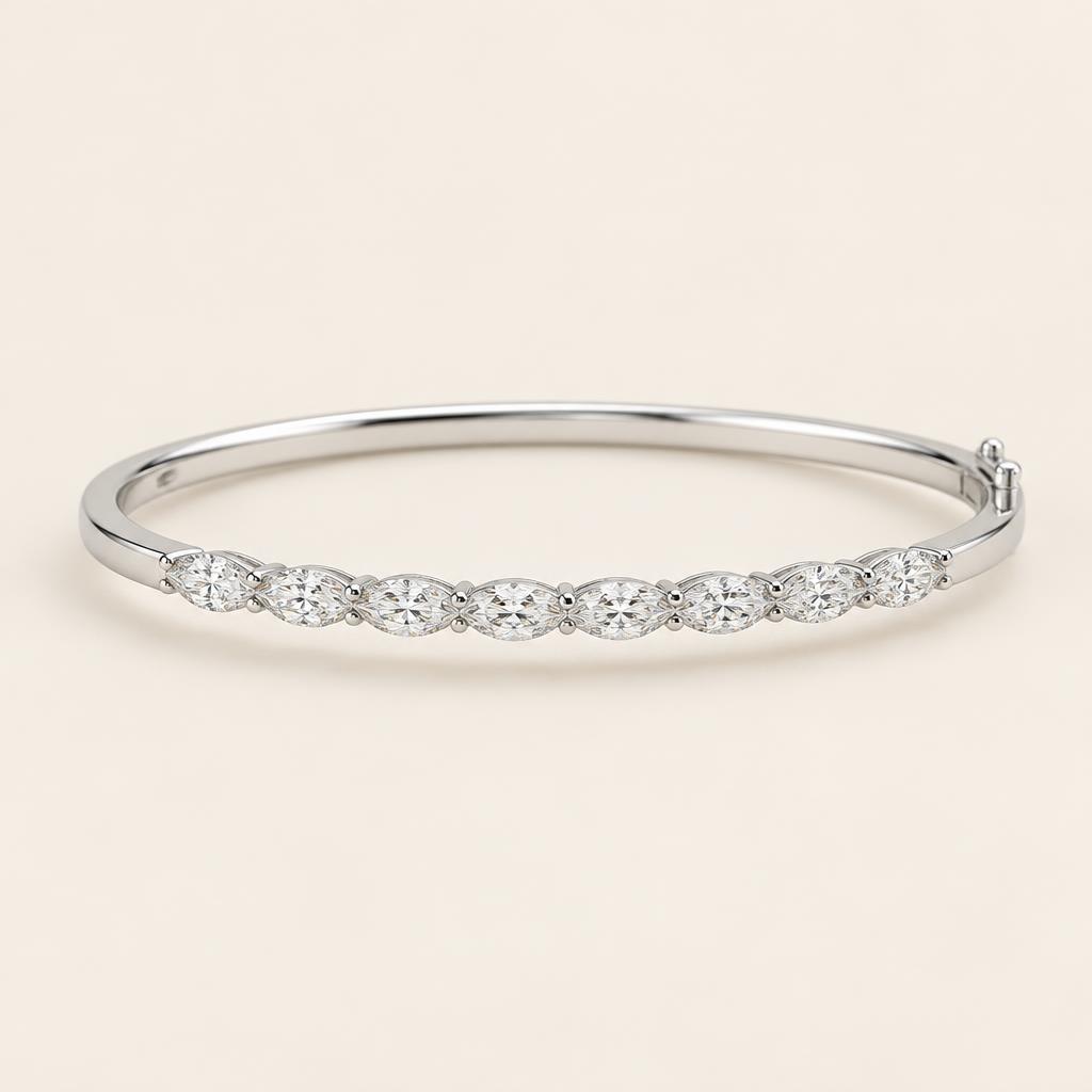 Illustrative 3.50 CT TW East-West Marquise Lab-Grown Diamond Bracelet in 14K Gold