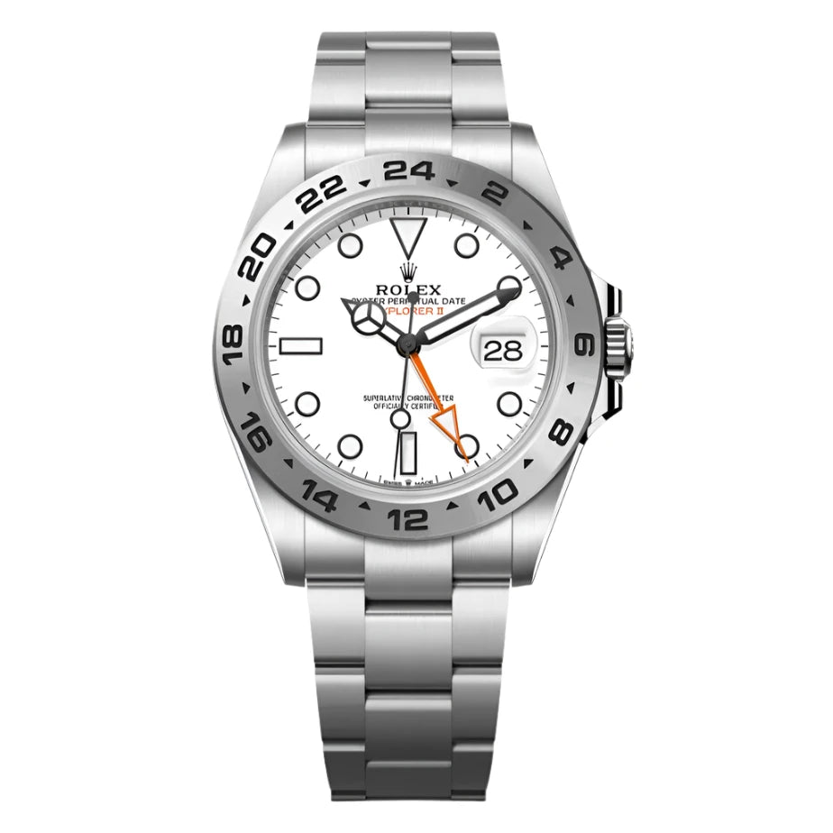 Rolex Explorer II 226570 White Dial 42mm Men’s Automatic Watch – Dual Time Luxury Stainless Steel GMT