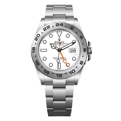 Rolex Explorer II 226570 White Dial 42mm Men’s Automatic Watch – Dual Time Luxury Stainless Steel GMT