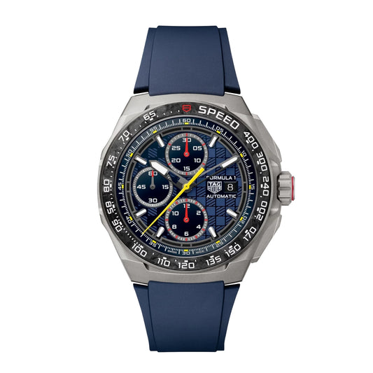 Tag Heuer Formula 1 CBZ2080.FT8091 Red Bull Racing Men's 44mm Automatic Chronograph – Titanium Case, Blue Rubber Strap, 200M