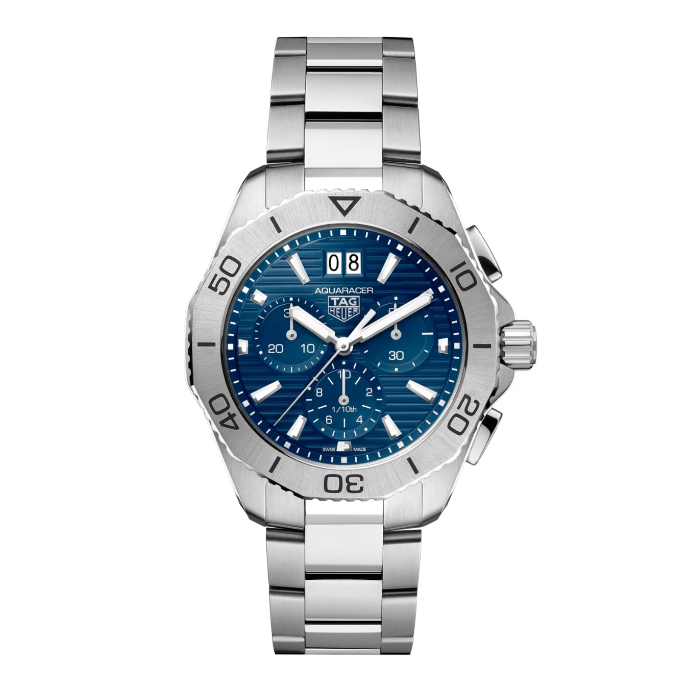 Tag Heuer Aquaracer CBP1113.BA0627 Men’s Chronograph 40mm Blue Dial Quartz Watch – Stainless Steel Bracelet, 200M Water Resistant