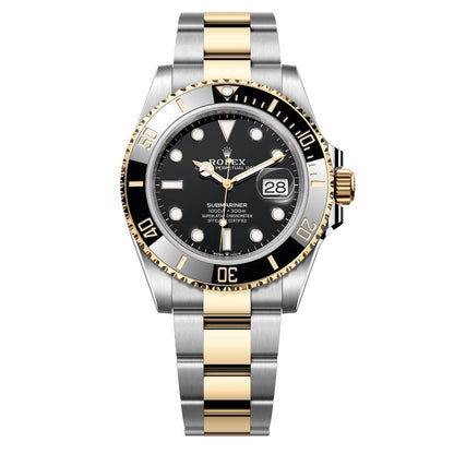 Rolex Submariner M126613LN-0002 – Men's 41mm Two-Tone Stainless Steel & 18kt Yellow Gold Dive Watch with Black Dial, Cerachrom Bezel & 300M Water Resistance