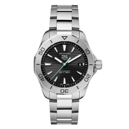 Tag Heuer Aquaracer WBP1114.BA0000 Men’s Solargraph 40mm Black Dial Quartz Watch – Stainless Steel Bracelet, 200M Water Resistant