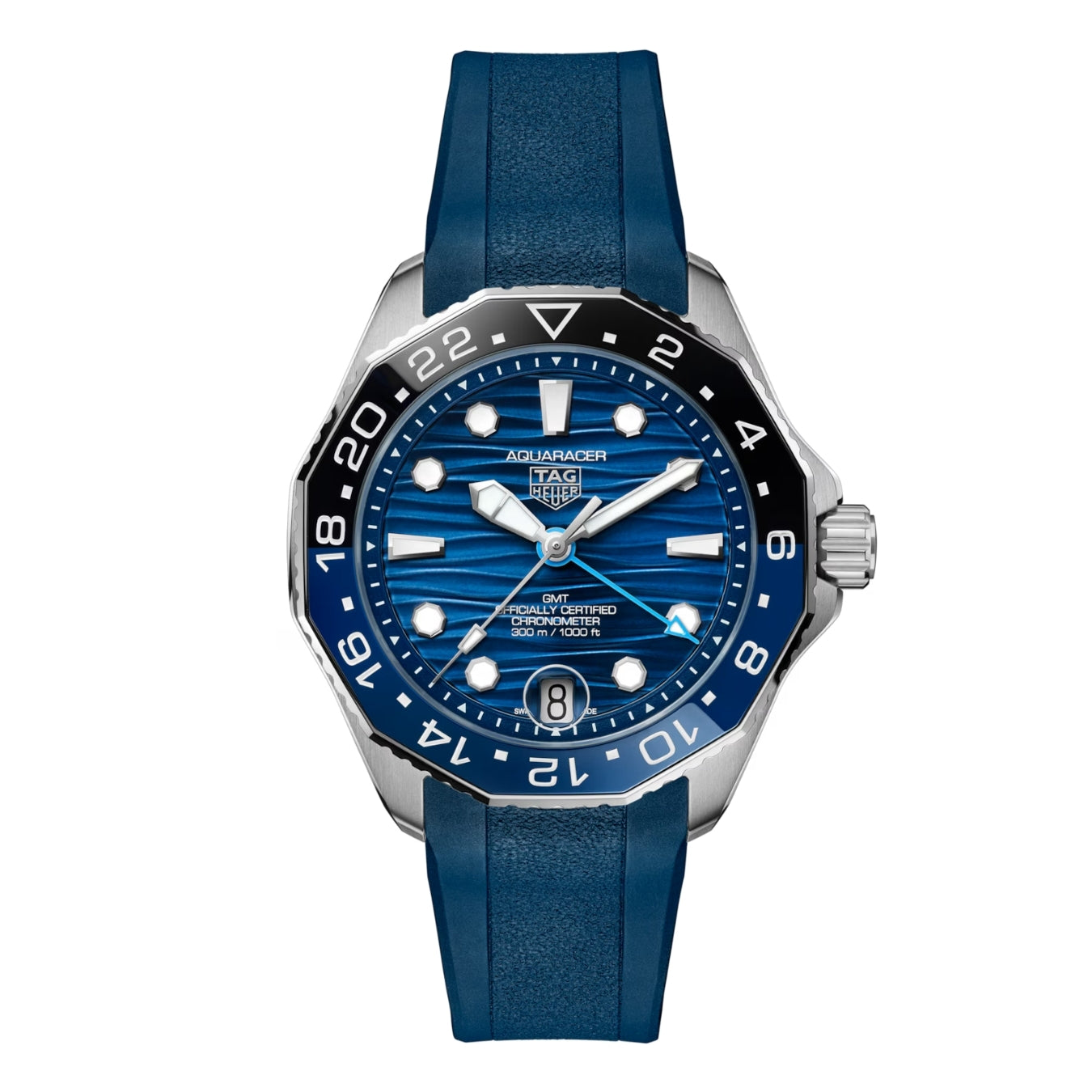 Tag Heuer Aquaracer WBP5114.FT6259 Men’s 42mm Automatic Watch – Blue Dial, Batman Ceramic Bezel, Rubber Strap, 300M Diver