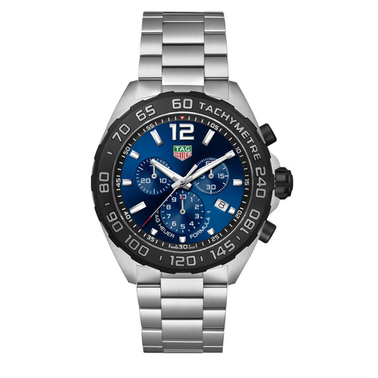 Tag Heuer Formula 1 CAZ101AV.BA0842 Men's 43mm Quartz Chronograph Watch – Blue Dial, Stainless Steel Bracelet, 200M Water Resistance