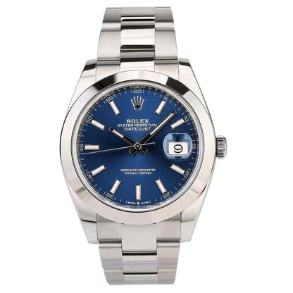 Rolex Datejust 41 M126300-0001 Men’s Stainless Steel Automatic Watch – Blue Dial, Oyster Bracelet