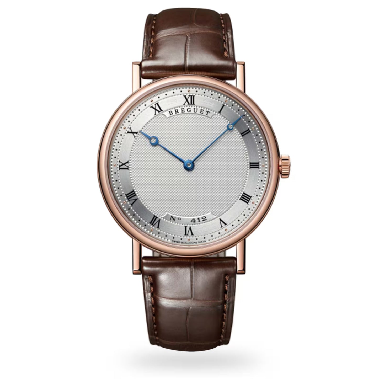 Breguet Classique 5157BR/11/9V6 Men’s 38mm Ultra-Thin Rose Gold Automatic Watch – Silver Dial, Brown Leather Strap