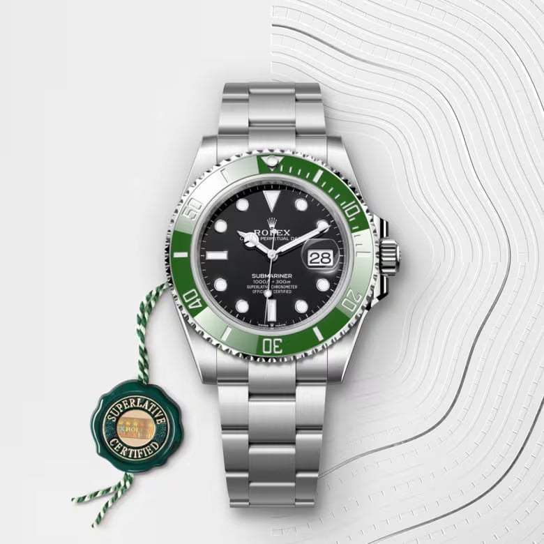 Rolex Submariner “Kermit” M126610LV Men’s 41mm Stainless Steel Automatic Dive Watch – Black Dial, Green Ceramic Bezel