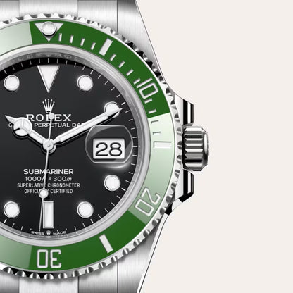 Rolex Submariner “Kermit” M126610LV Men’s 41mm Stainless Steel Automatic Dive Watch – Black Dial, Green Ceramic Bezel