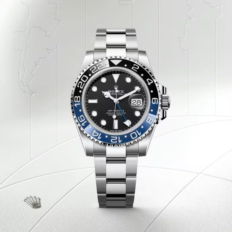 Rolex GMT-Master II “Batman” M126710BLNR-0003 Men’s Automatic Watch – Oyster Bracelet, Black Dial, Blue & Black Bezel