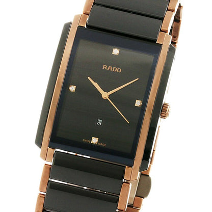 Rado R20207712 – Men's Integral Quartz Watch, 41mm Black High-Tech Ceramic Case with Rose Gold PVD Accents, Diamond Hour Markers, ETA Caliber E61.111, 50M Water Resistance