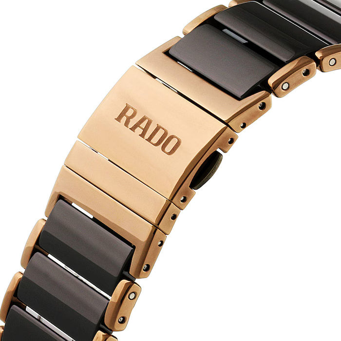 Rado R20207712 – Men's Integral Quartz Watch, 41mm Black High-Tech Ceramic Case with Rose Gold PVD Accents, Diamond Hour Markers, ETA Caliber E61.111, 50M Water Resistance