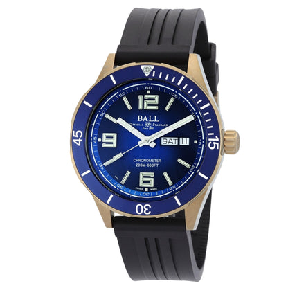 Ball Roadmaster DM3070B-P1CJ-BE – Women's 42mm Swiss Automatic Bronze Dive Watch with Blue Dial, Rubber Strap & 200M Water Resistance