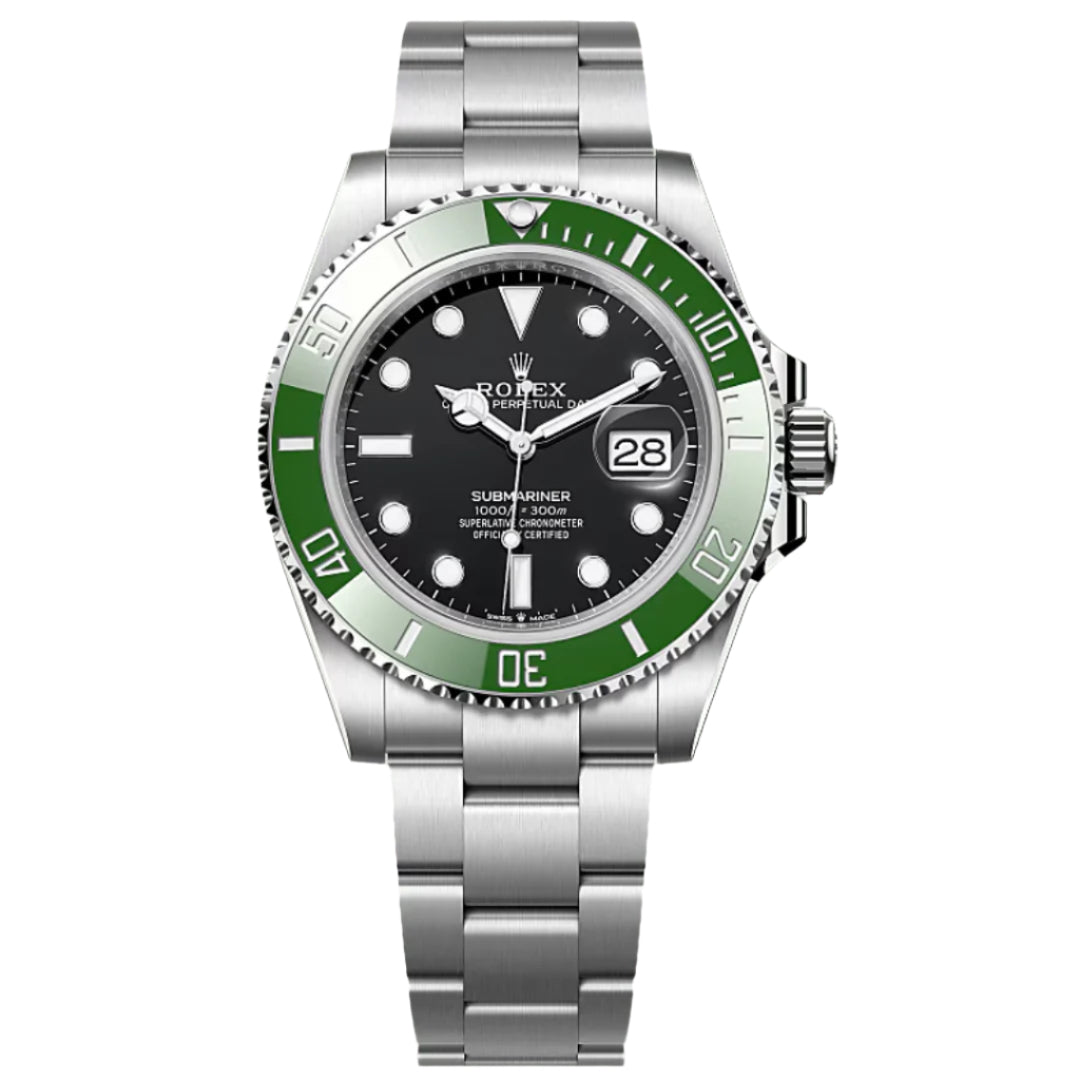 Rolex Submariner “Kermit” M126610LV Men’s 41mm Stainless Steel Automatic Dive Watch – Black Dial, Green Ceramic Bezel