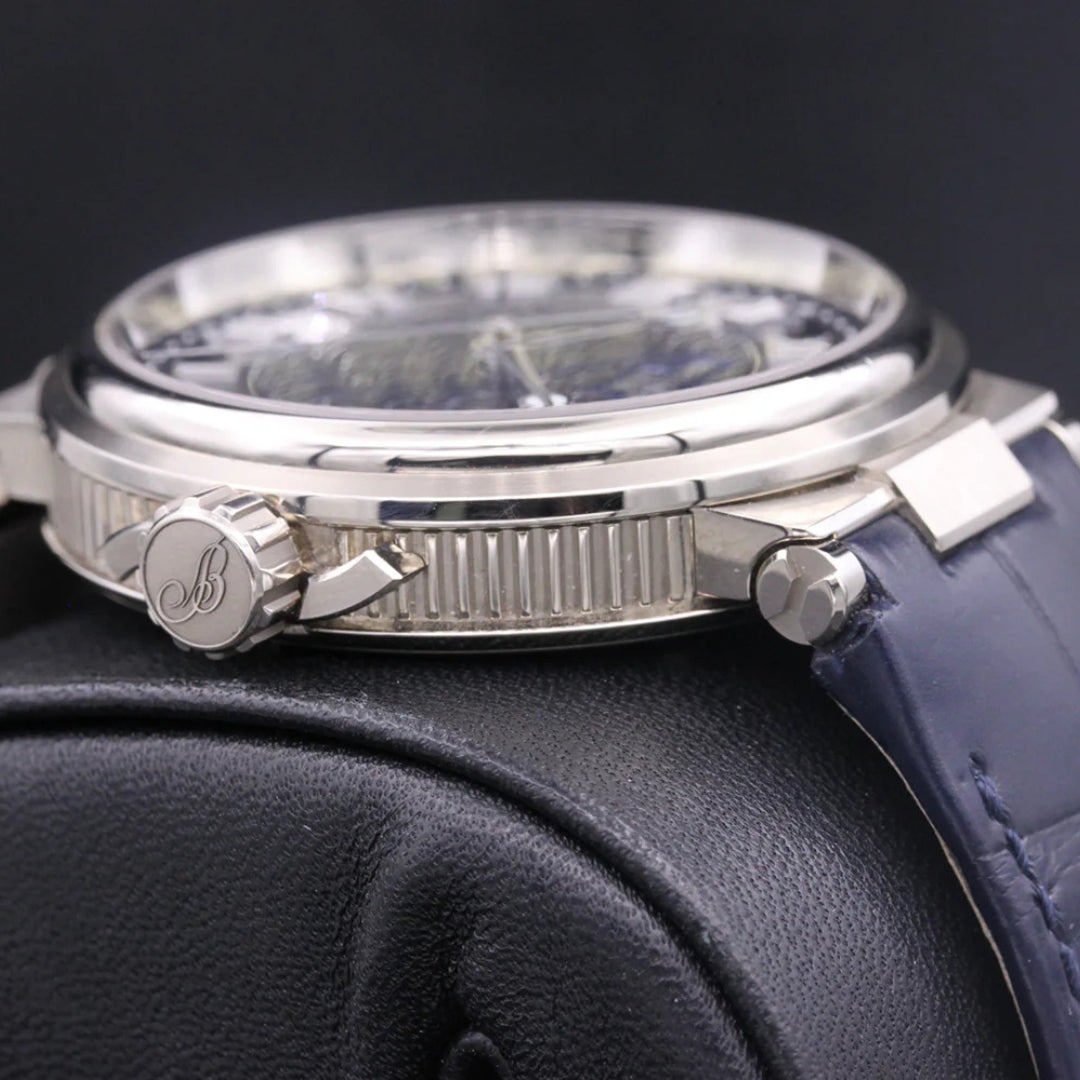 Breguet Marine 5517BB/Y2/5ZU Men’s 40mm White Gold Automatic Watch – Blue Dial, Rubber Strap, Calibre 777A