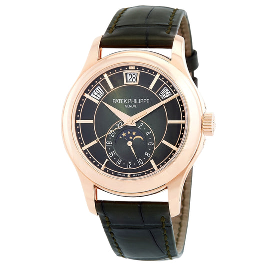 Patek Philippe Complications Annual Calendar Olive Green Dial 40mm Rose Gold Men's Watch 5205R-011