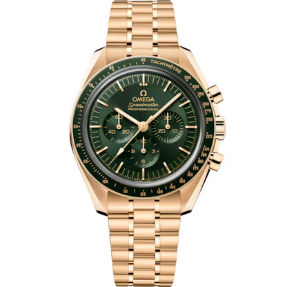Omega Speedmaster Moonwatch Green Dial 18kt Moonshine Gold Chronograph 42mm 310.60.42.50.10.001