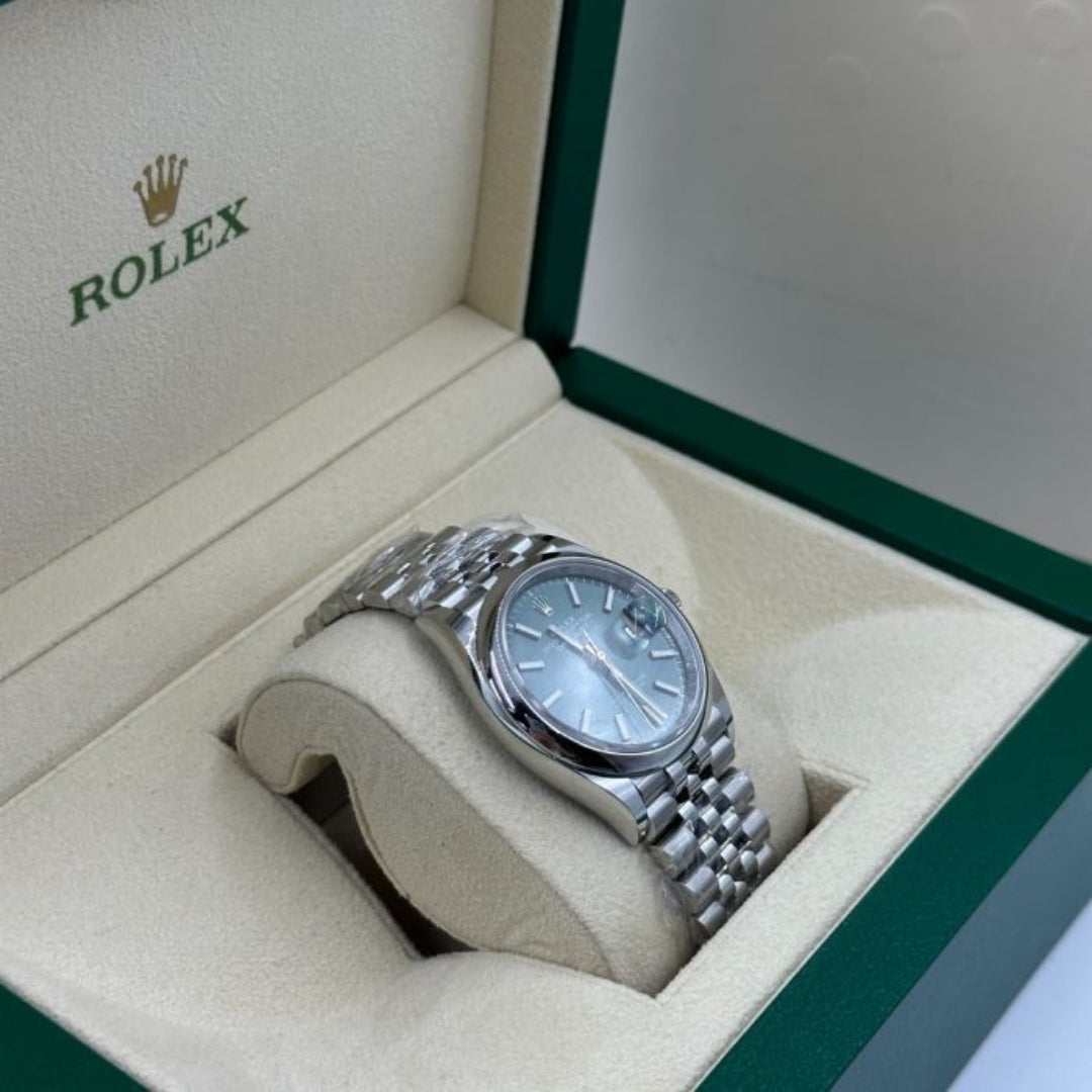 Rolex Datejust 36mm Mint Green Dial Jubilee Bracelet Stainless Steel Men's Watch M126200-0023