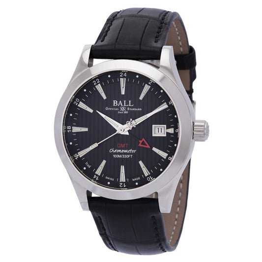 Ball Engineer II GM2026C-LCJ-BK – Men's 40mm Swiss Automatic Watch with Black Dial, Leather Strap & Date Function